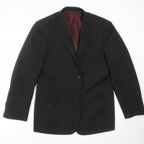 Taylor & Wright Mens Black Striped  Jacket Suit Jacket Size 42