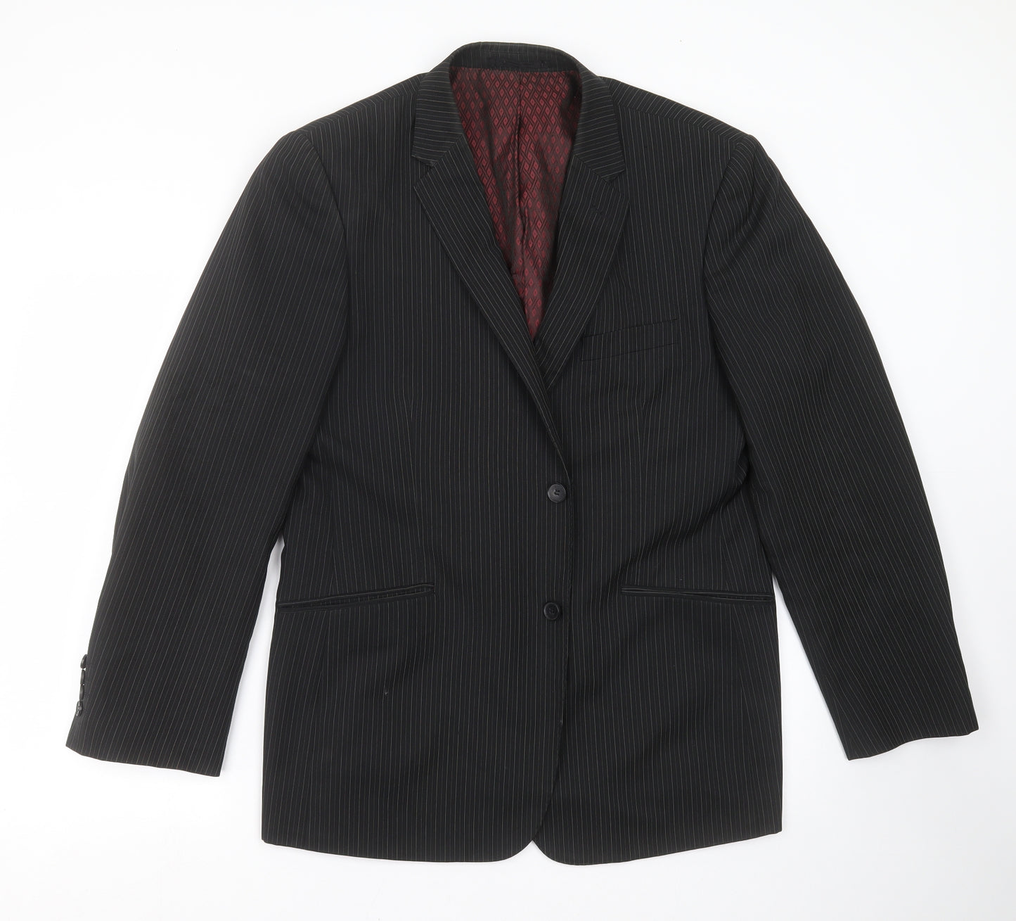 Taylor & Wright Mens Black Striped  Jacket Suit Jacket Size 42