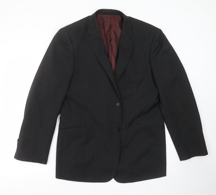 Taylor & Wright Mens Black Striped  Jacket Suit Jacket Size 42