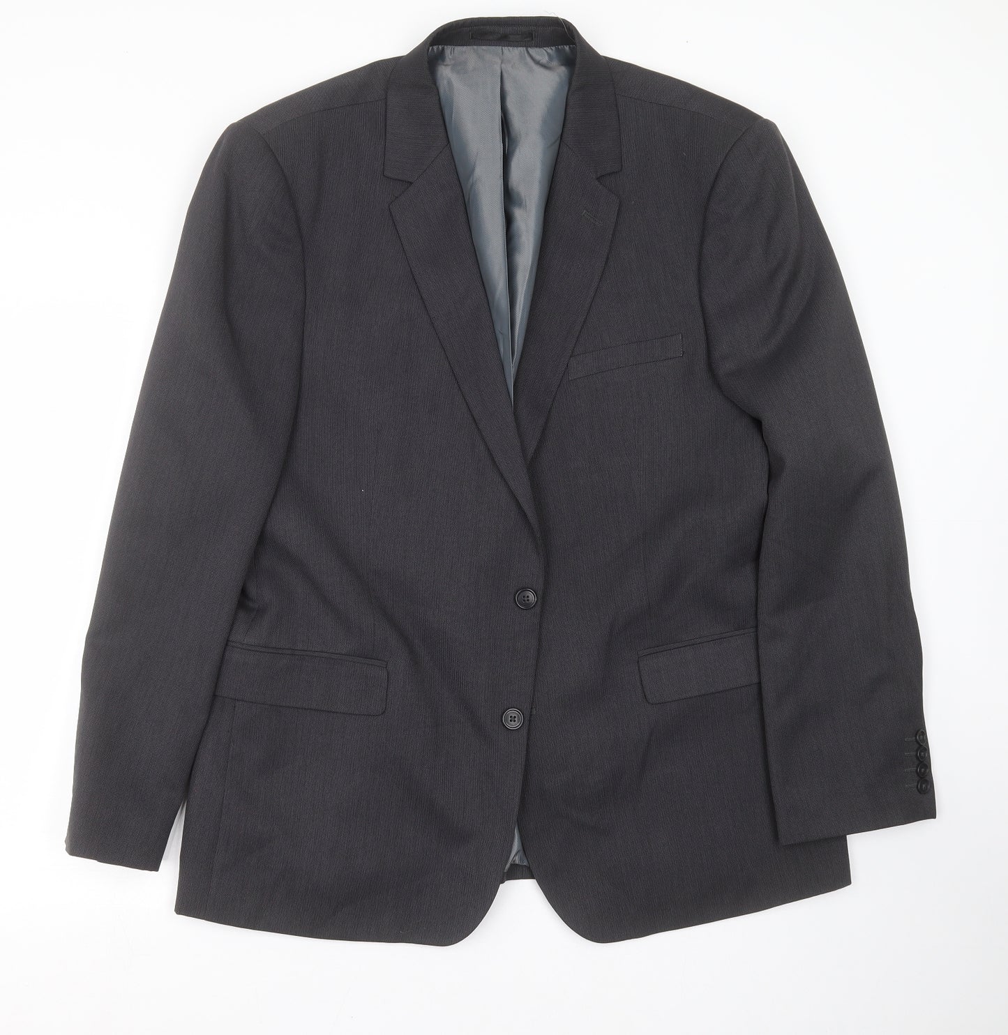 F&F Mens Grey Geometric  Jacket Suit Jacket Size 46