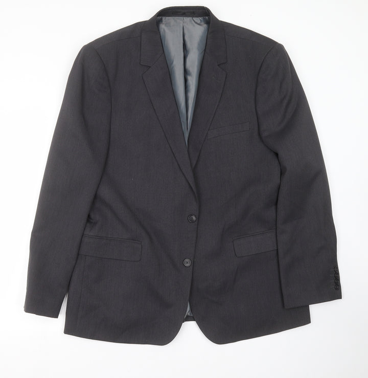 F&F Mens Grey Geometric  Jacket Suit Jacket Size 46