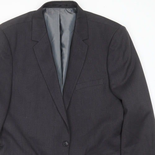 F&F Mens Grey Geometric  Jacket Suit Jacket Size 46
