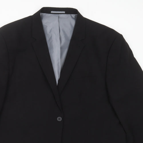 Peacocks Mens Black   Jacket Suit Jacket Size 2XL