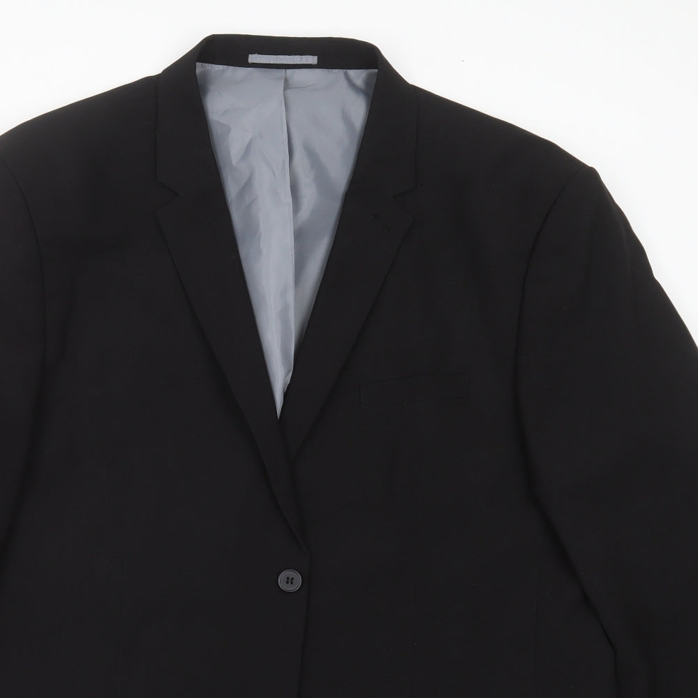 Peacocks Mens Black   Jacket Suit Jacket Size 2XL
