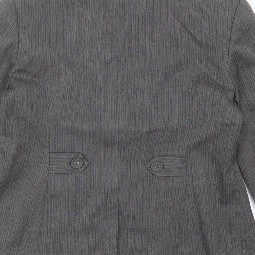 MARK ONE Womens Grey Herringbone  Jacket Suit Jacket Size 16
