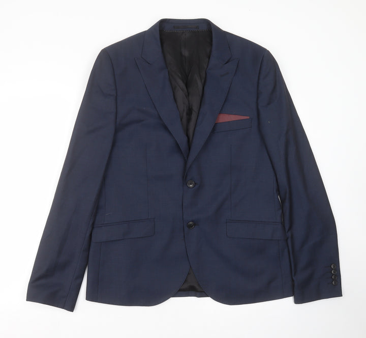 Topman Mens Blue Jacket Suit Jacket Size 42