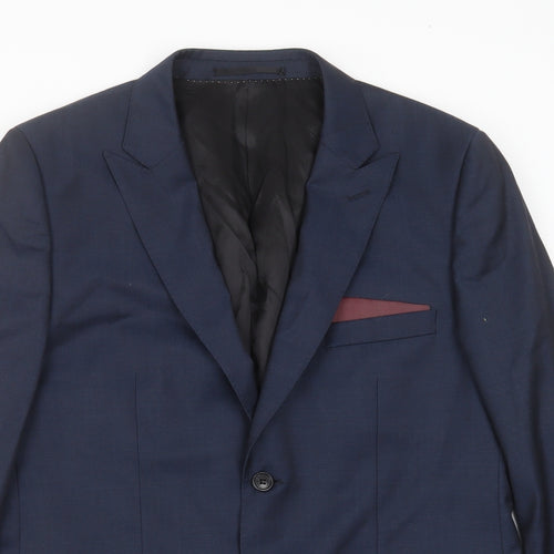 Topman Mens Blue   Jacket Suit Jacket Size 42