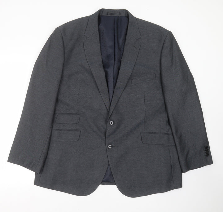 Taylor & Wright Mens Grey Geometric  Jacket Suit Jacket Size 48