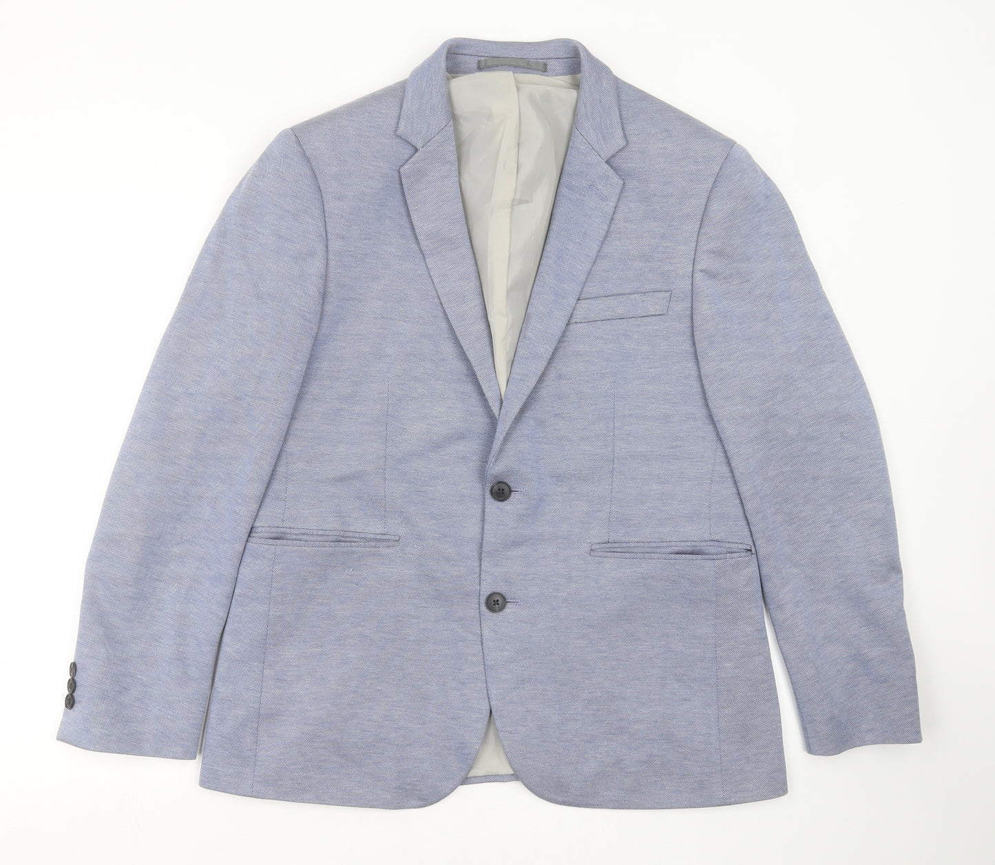 Burton Mens Blue Geometric  Jacket Suit Jacket Size 40