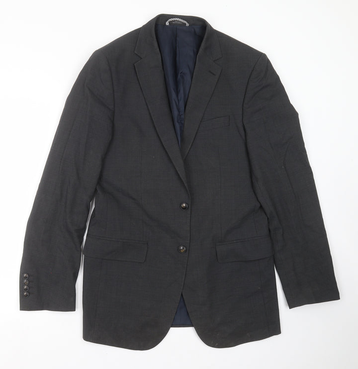 Marks and Spencer Mens Grey Geometric  Jacket Suit Jacket Size 38