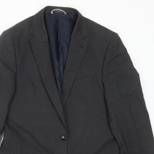 Marks and Spencer Mens Grey Geometric  Jacket Suit Jacket Size 38