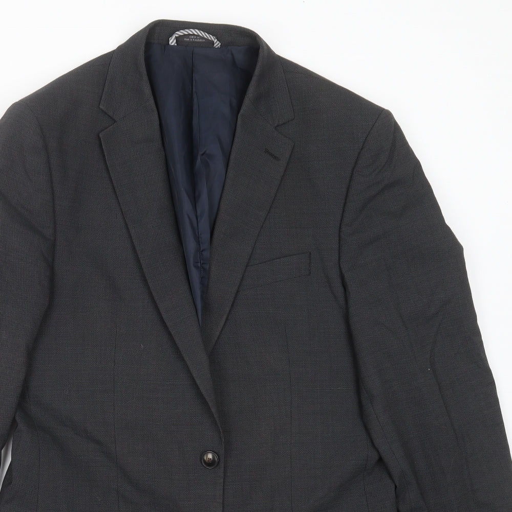 Marks and Spencer Mens Grey Geometric  Jacket Suit Jacket Size 38
