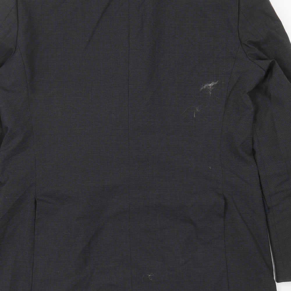 Marks and Spencer Mens Grey Geometric  Jacket Suit Jacket Size 38