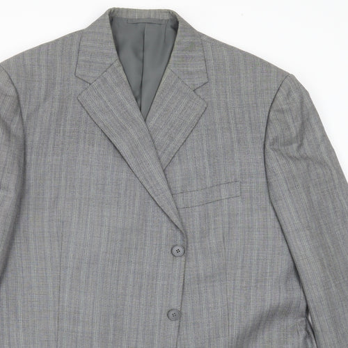 Coleman & Son Mens Grey Herringbone  Jacket Suit Jacket Size 48