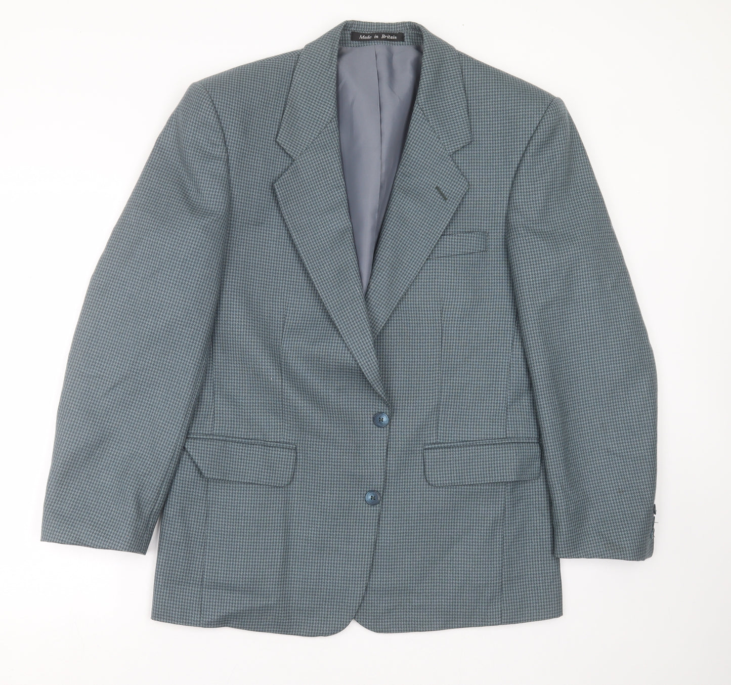 GREENWOODS Mens Green Houndstooth  Jacket Suit Jacket Size 42