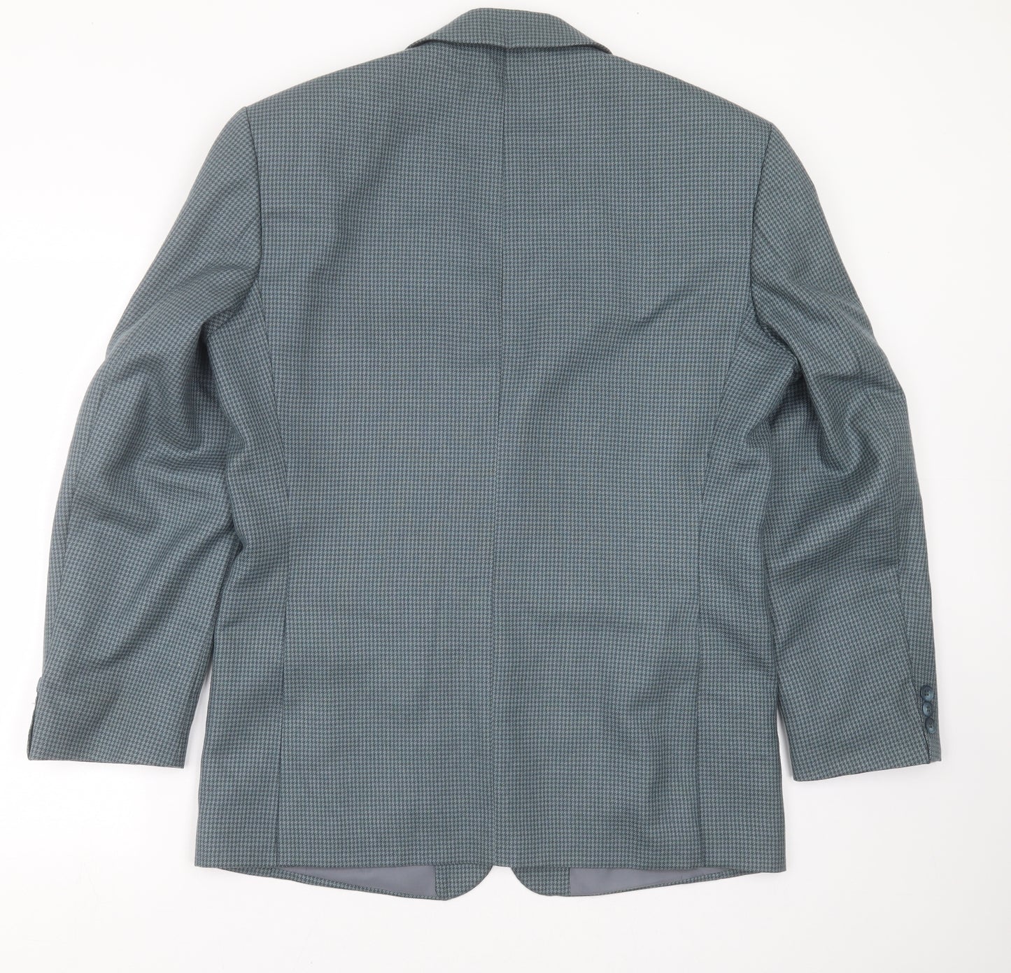 GREENWOODS Mens Green Houndstooth  Jacket Suit Jacket Size 42