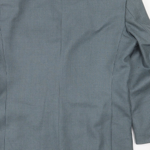 GREENWOODS Mens Green Houndstooth  Jacket Suit Jacket Size 42