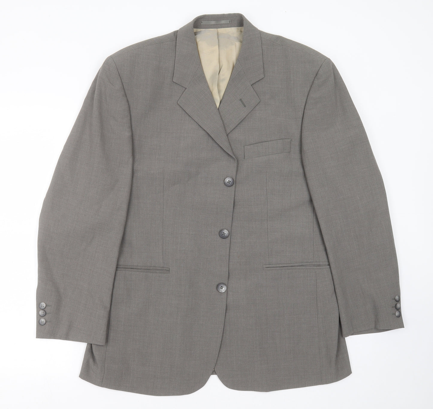 Karl Jackson Mens Grey Striped  Jacket Suit Jacket Size 42