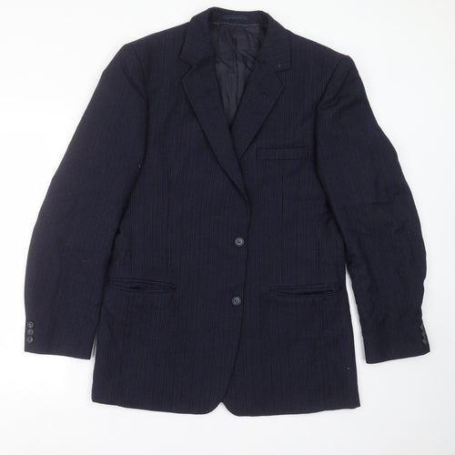 wilf curry Mens Blue Striped  Jacket Suit Jacket Size 42