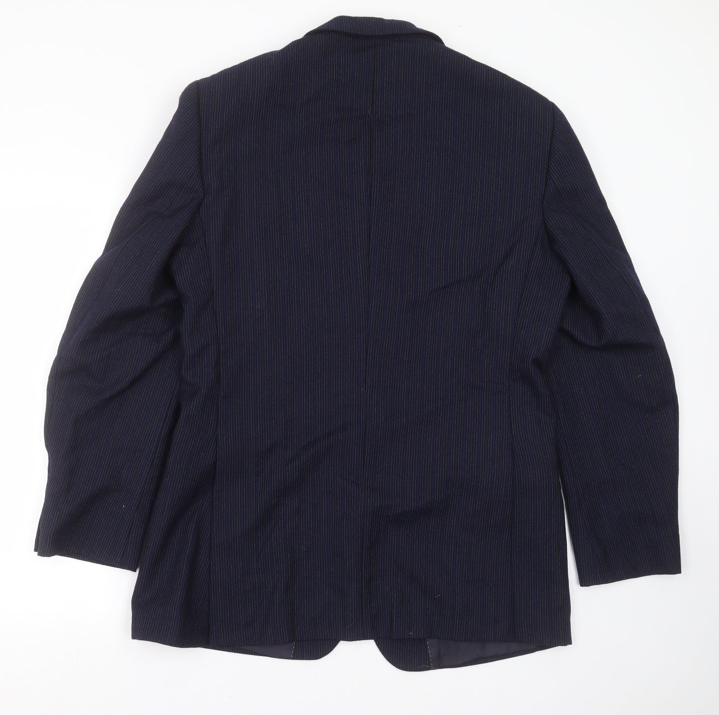 wilf curry Mens Blue Striped  Jacket Suit Jacket Size 42