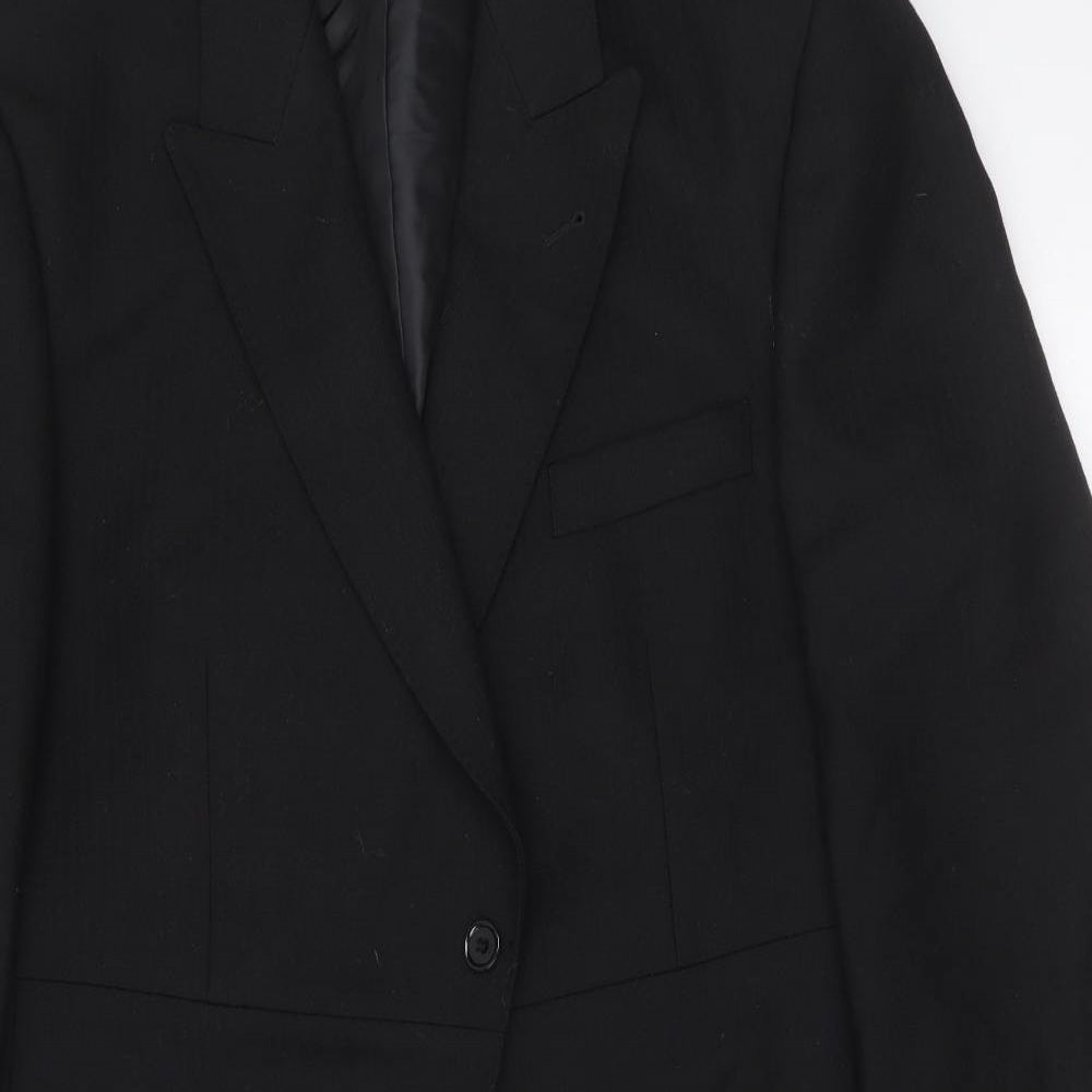 Brook Taverner Mens Black Herringbone  Jacket Suit Jacket Size 42