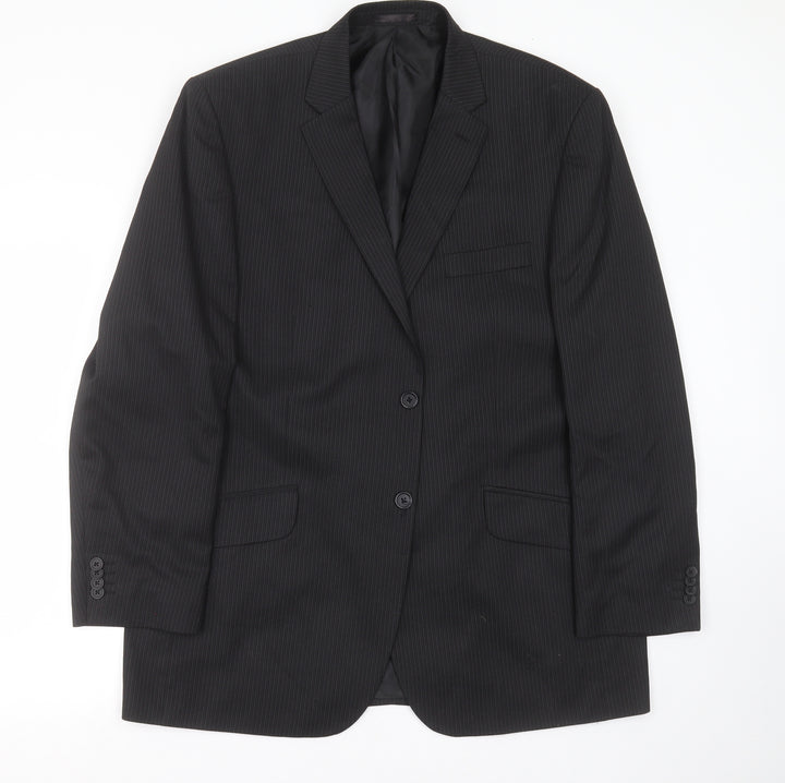 F&F Mens Black Striped Jacket Suit Jacket Size 44