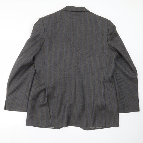 Preworn Mens Grey Striped  Jacket Suit Jacket Size 42