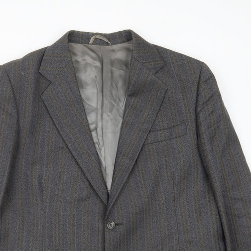 Preworn Mens Grey Striped  Jacket Suit Jacket Size 42