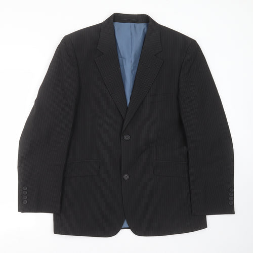 George Mens Black Striped  Jacket Suit Jacket Size 40