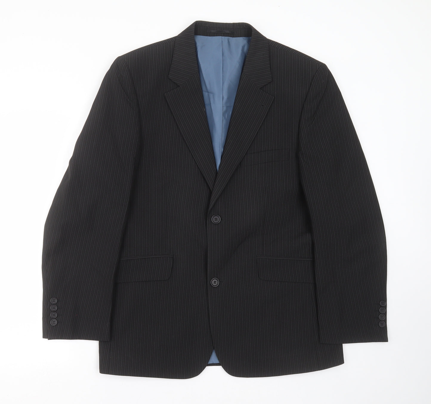 George Mens Black Striped  Jacket Suit Jacket Size 40