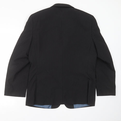 George Mens Black Striped  Jacket Suit Jacket Size 40