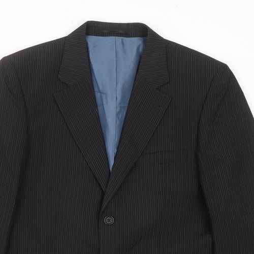 George Mens Black Striped  Jacket Suit Jacket Size 40