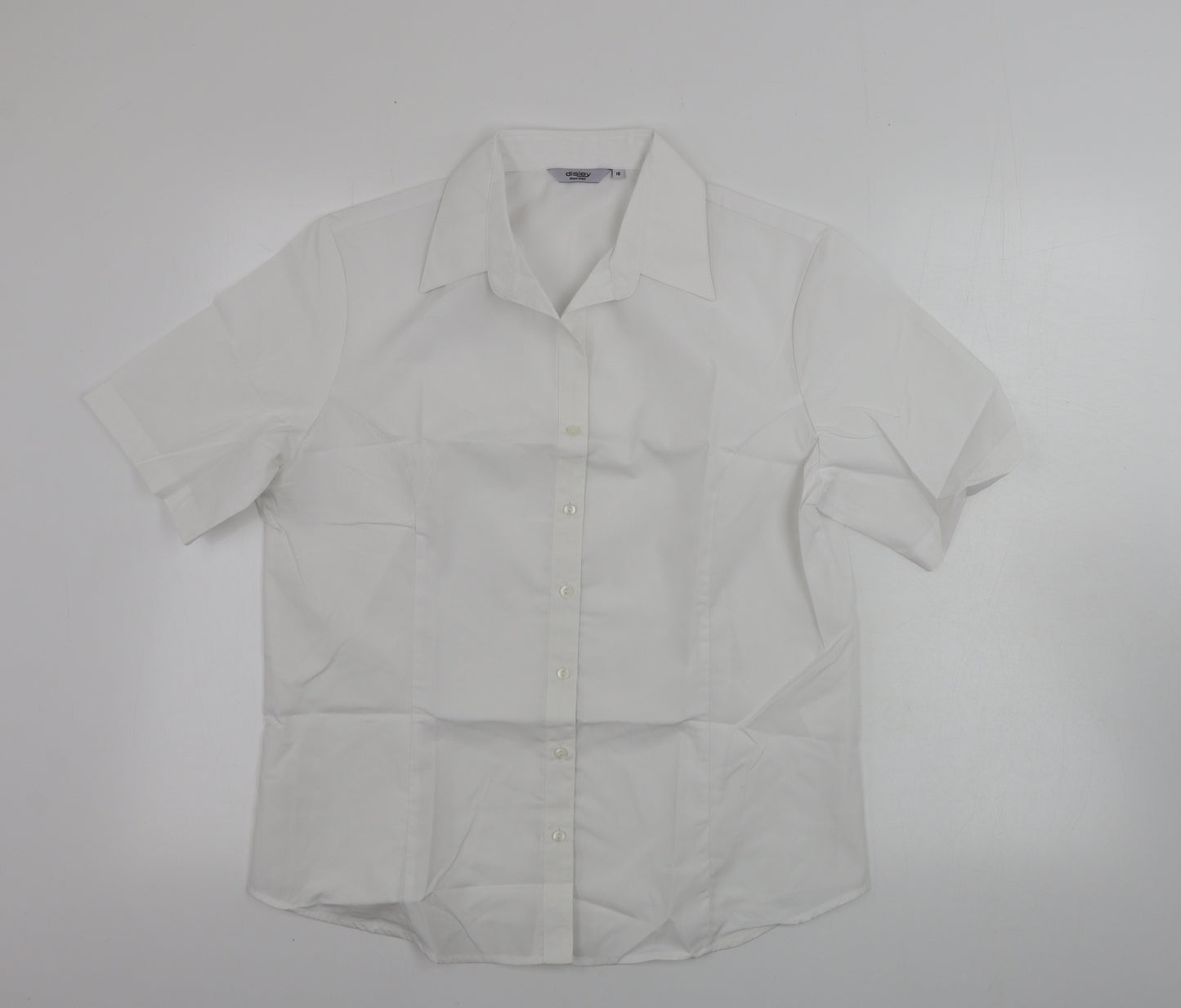 disley Womens White   Basic Button-Up Size 16