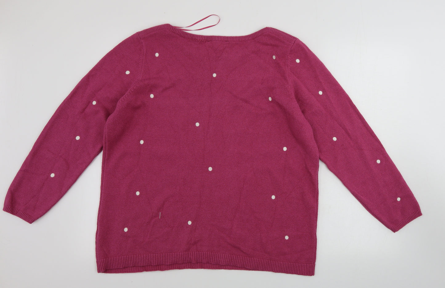 Bonmarché  Womens Pink Polka Dot  Pullover Jumper Size 20