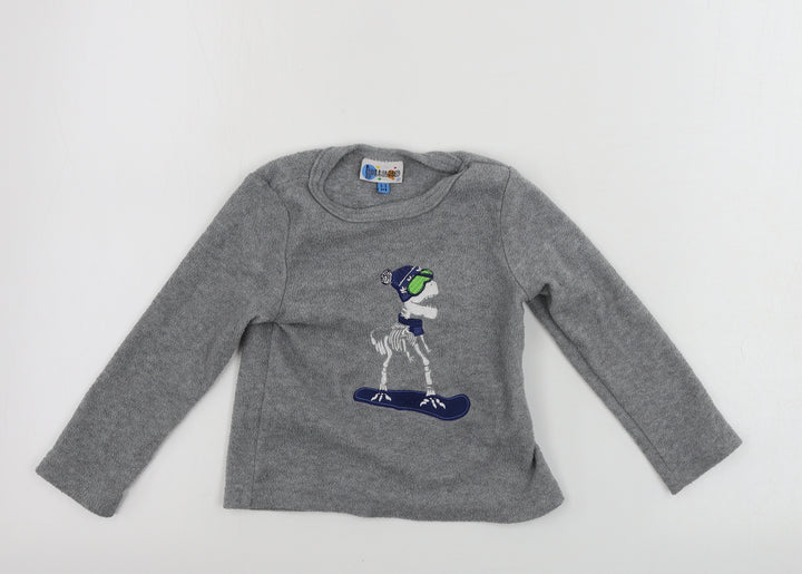 Hullabaloo   Boys Grey   Pullover Jumper Size 2-3 Years