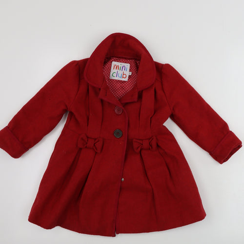 Mini Club Girls Red   Jacket Coat Size 2-3 Years