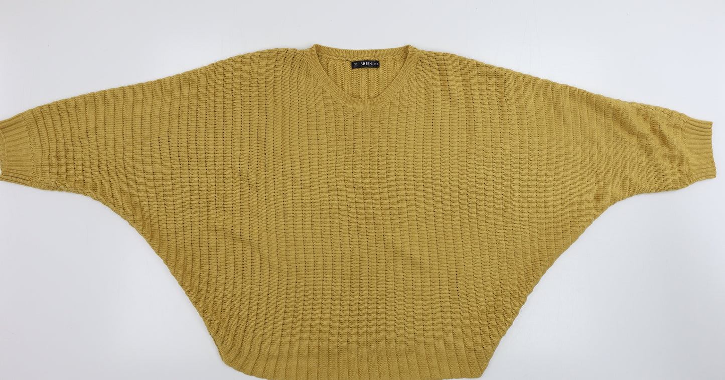 SheIn Womens Yellow   Pullover Jumper Size M