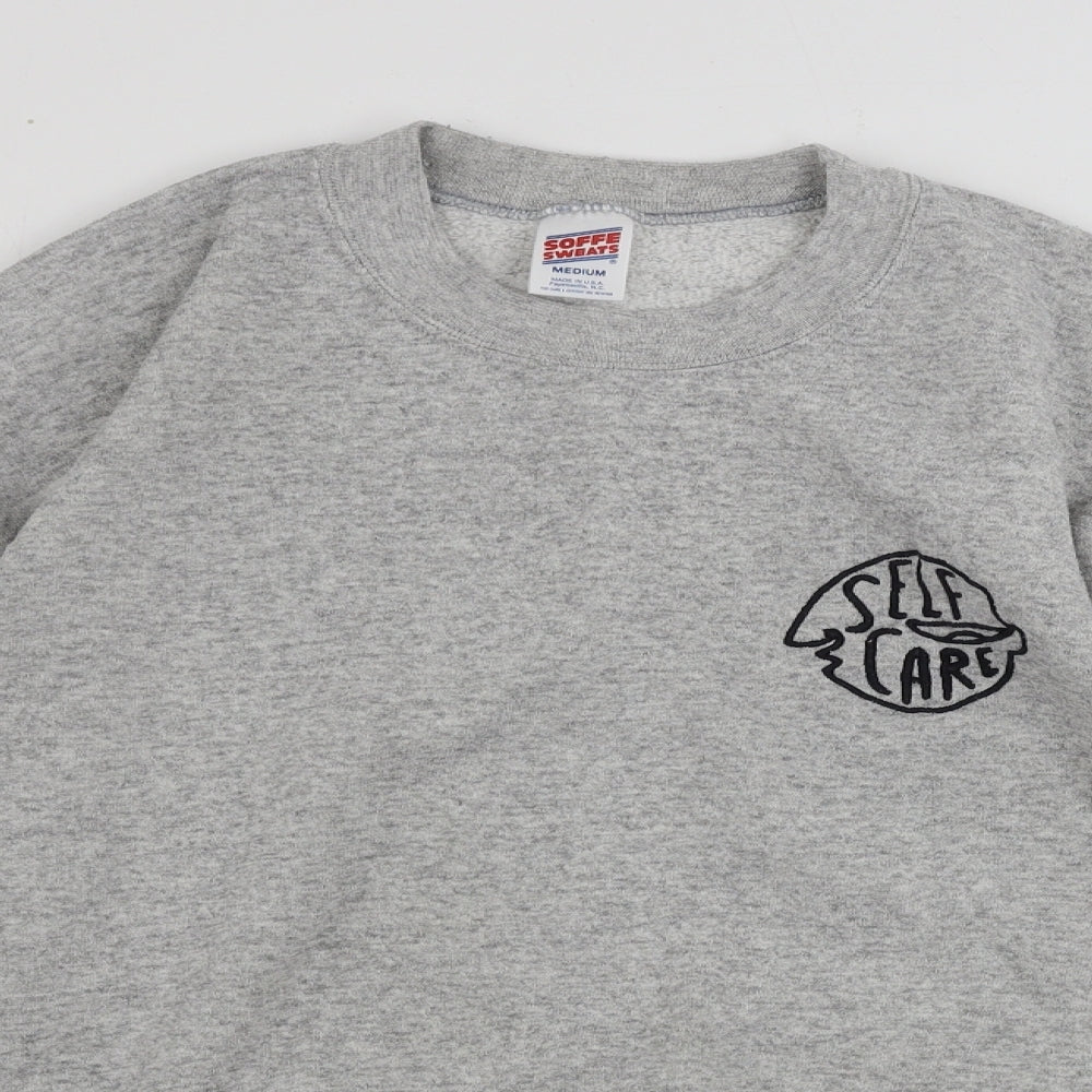 soffe sweats Womens Grey Paisley  Pullover Jumper Size M