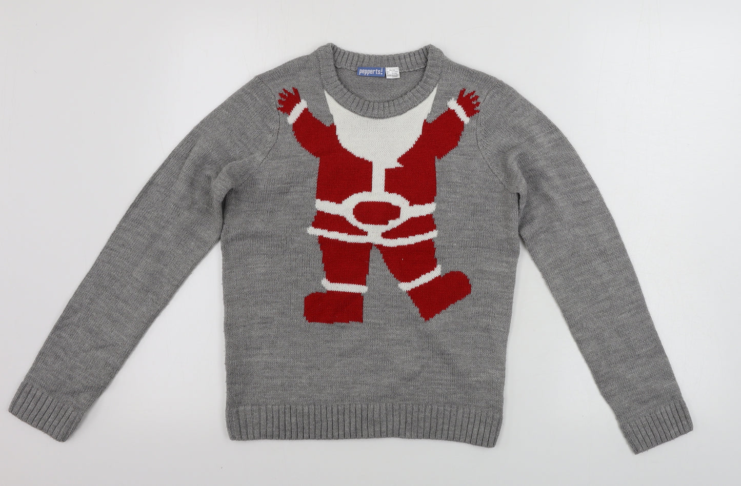 PEPPERTS Boys Grey   Pullover Jumper Size 10-11 Years  - Christmas Jumper