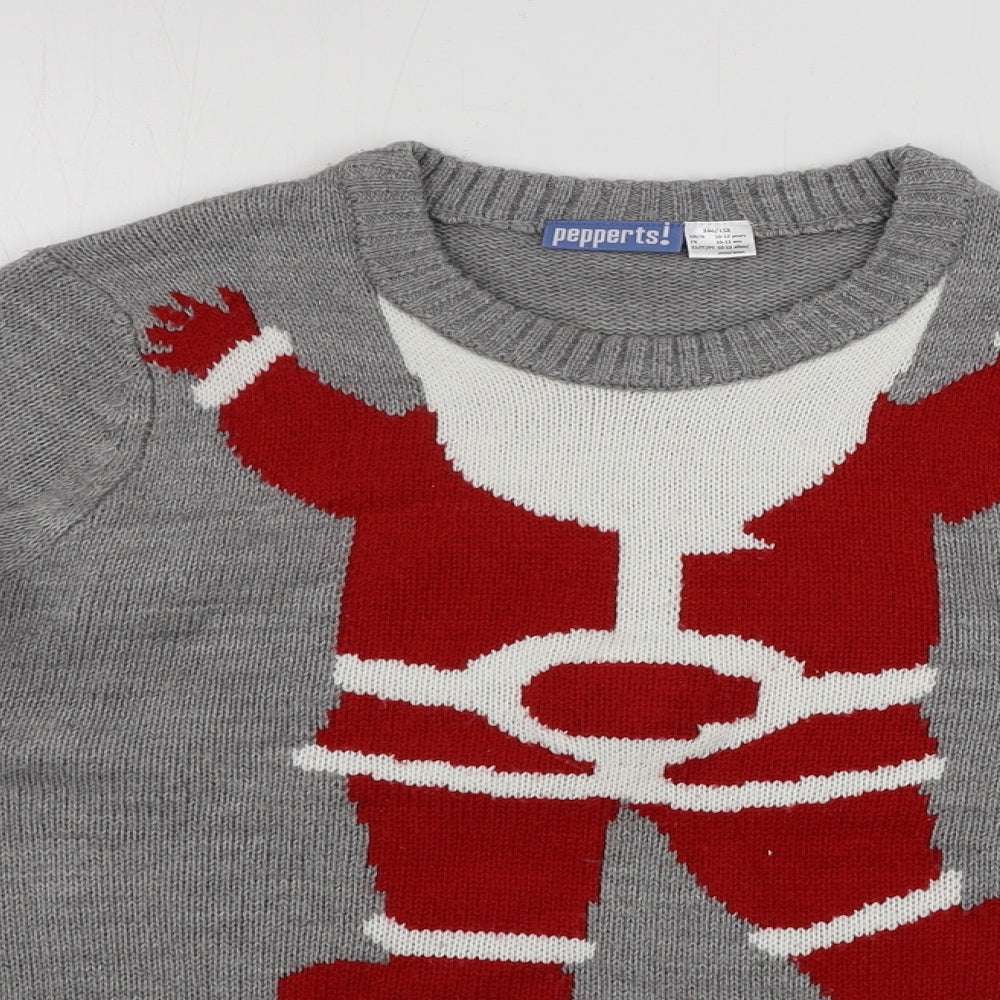 PEPPERTS Boys Grey   Pullover Jumper Size 10-11 Years  - Christmas Jumper