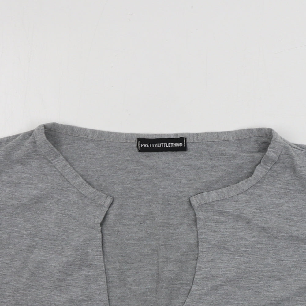 PRETTYLITTLETHING Womens Grey   Basic T-Shirt Size 12