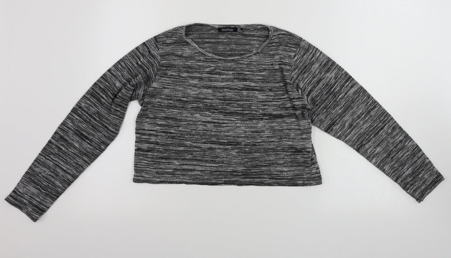 Boohoo Womens Grey   Basic T-Shirt Size 10
