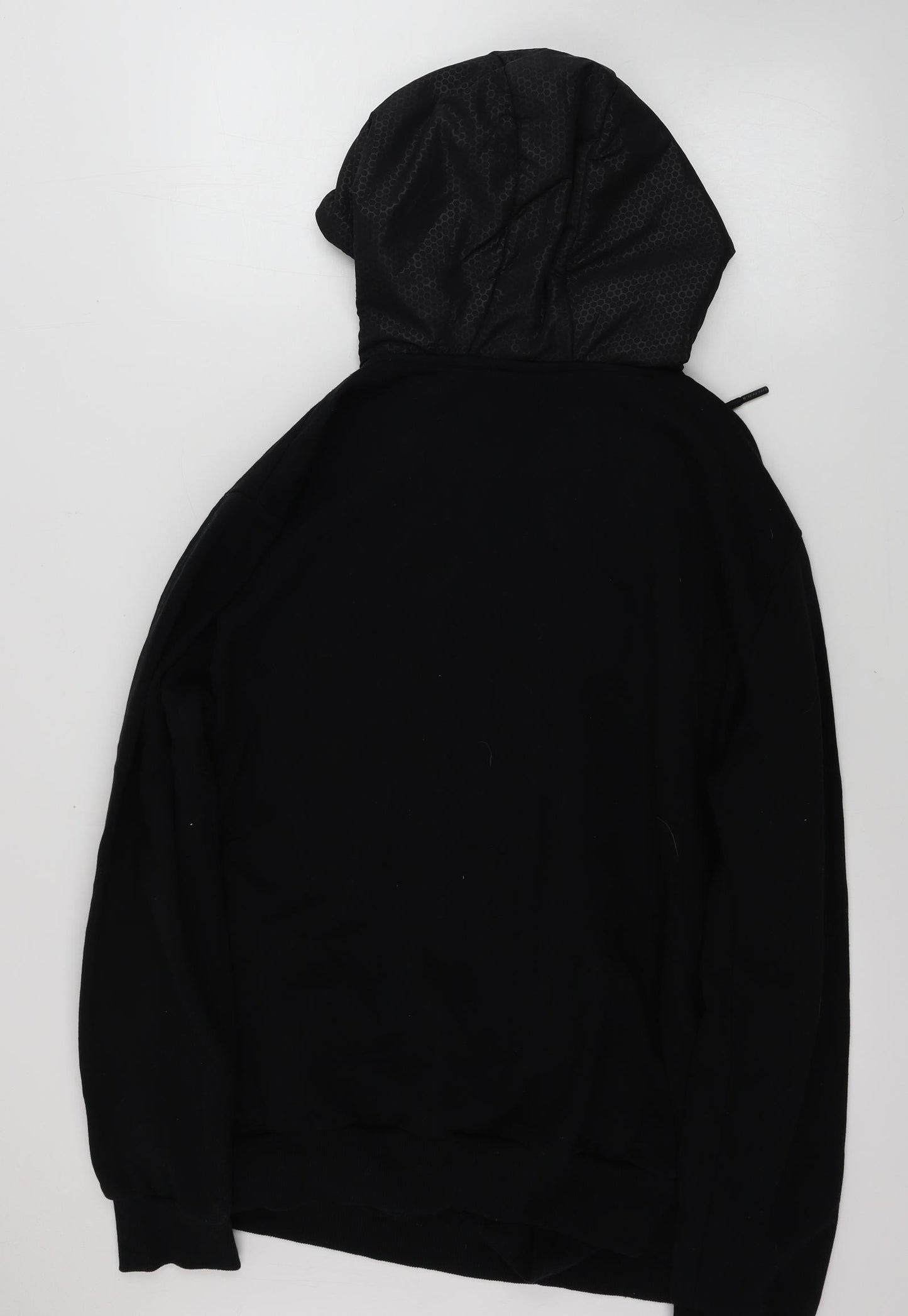 McKenzie Mens Black Houndstooth  Henley Hoodie Size 2XL