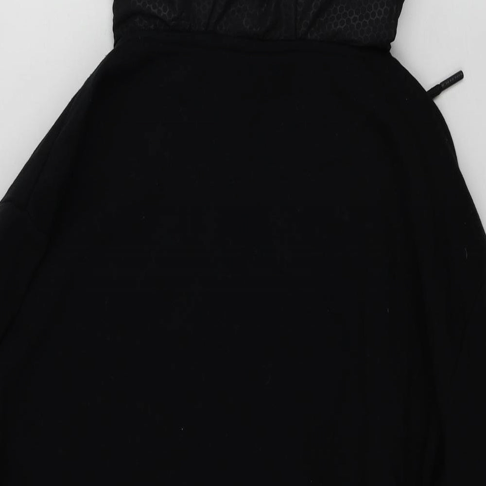 McKenzie Mens Black Houndstooth  Henley Hoodie Size 2XL