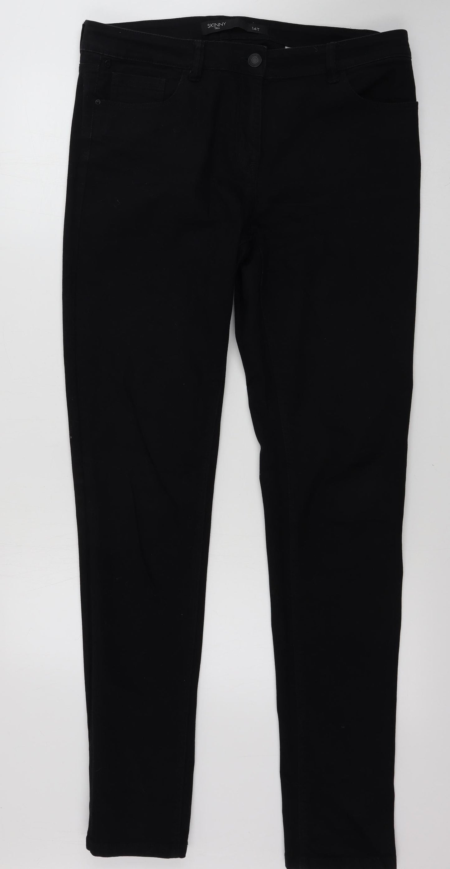 NEXT  Womens Black Houndstooth  Skinny Jeans Size 14 L33 in