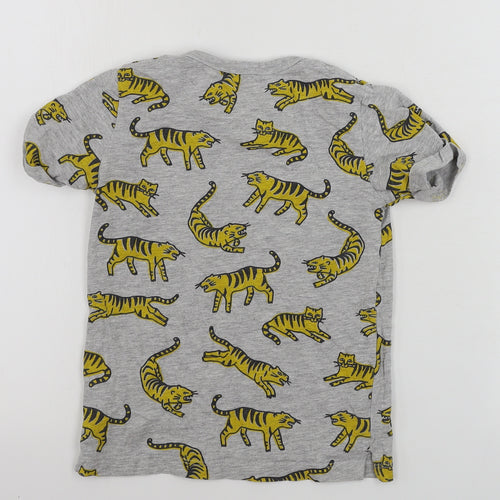 My k Boys Grey Animal Print  Basic T-Shirt Size 4-5 Years