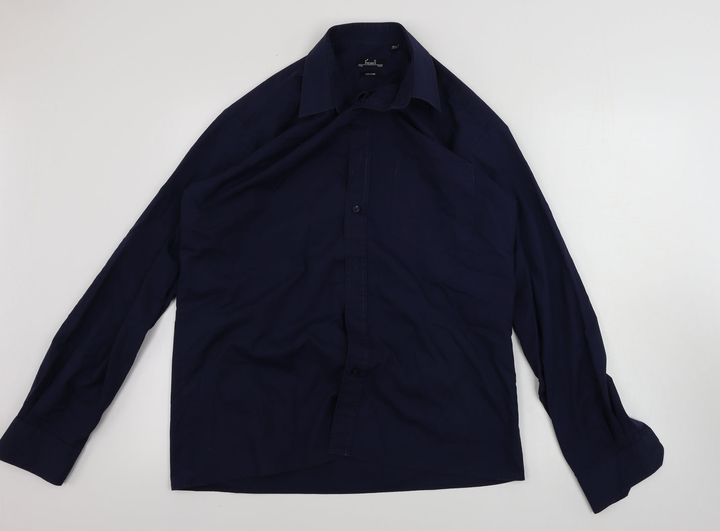 Premier Mens Blue    Button-Up Size 15.5