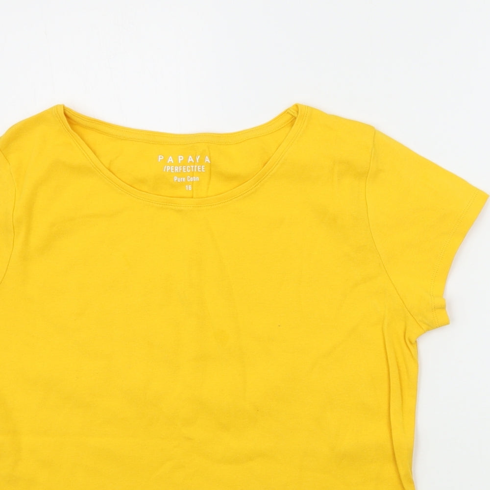 Matalan Womens Yellow   Basic T-Shirt Size 16