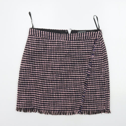 Papaya Womens Orange Check  A-Line Skirt Size 16