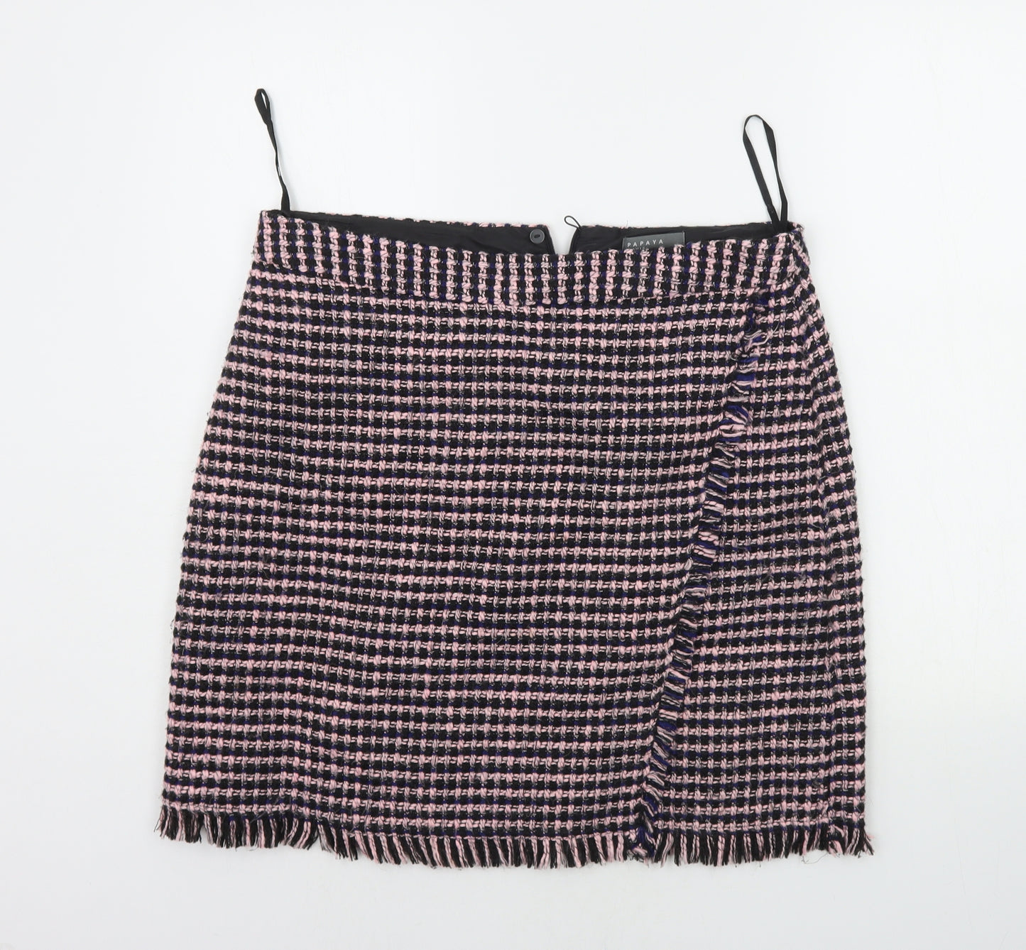 Papaya Womens Orange Check  A-Line Skirt Size 16